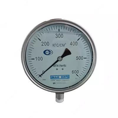 Korroziyaga chidamli manometr MP4-UM-KS (0 ... 600 KG / CM2)
