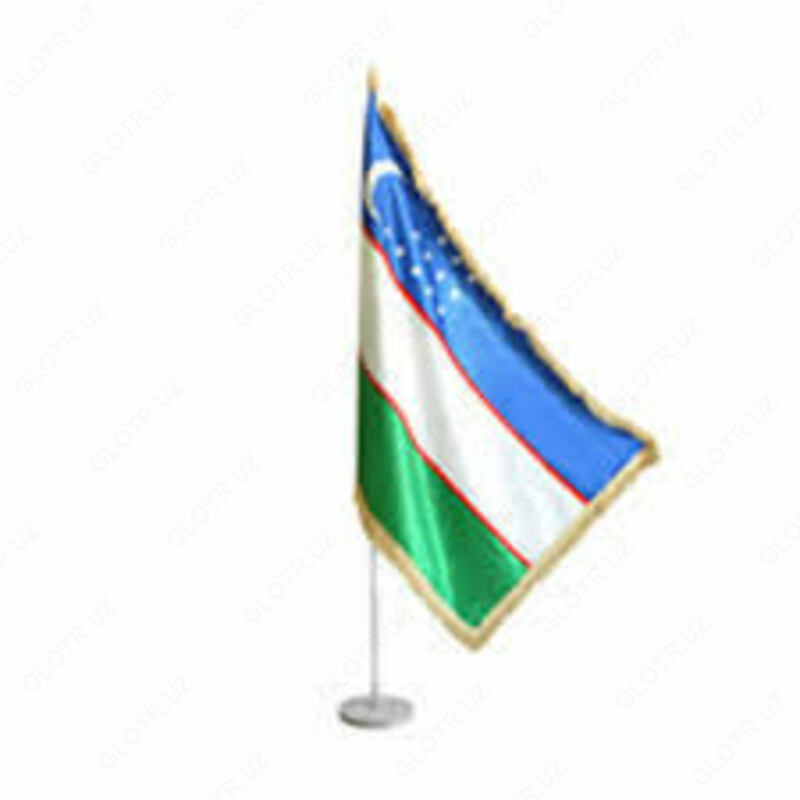 Флаг на мрамор. подставке 1*1,5 атлас бахр. с пластик покр.