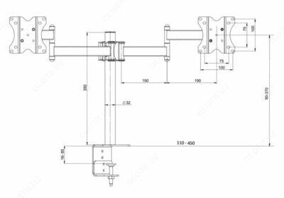 Кронштей для мониторов	KSL	DM32T Оптом и розница