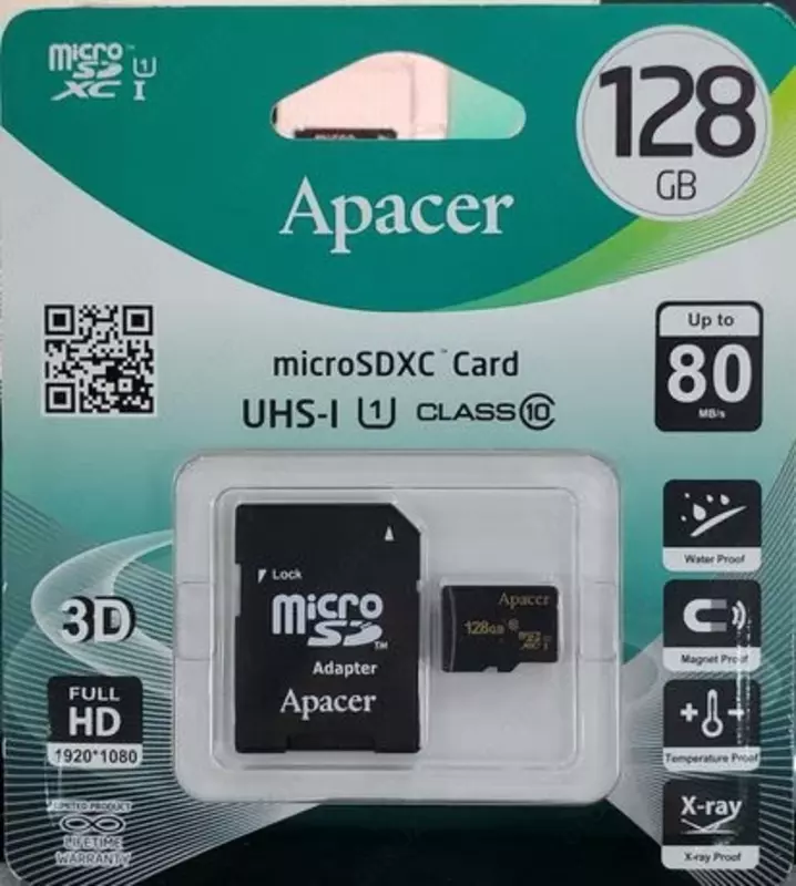 MicroSD xotira kartasi Apacer 64GB | UHS-I (U1)