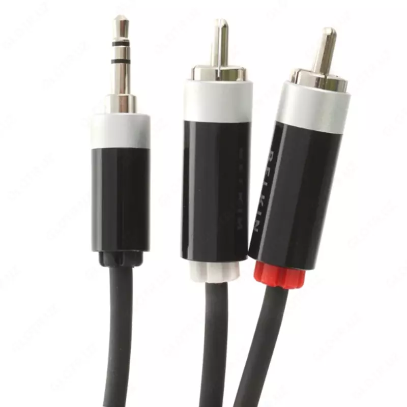 Belkin 3.5 mm/2xRCA,M/M,2M,portativ,qora,oltin audio/Video kabellari