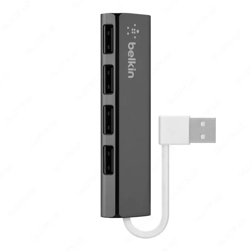 Kompyuter Aksessuarlar Belkin Hub Belkin Travel Ultra Slim usb 2.0 4 portlari, passiv holda BP, qora