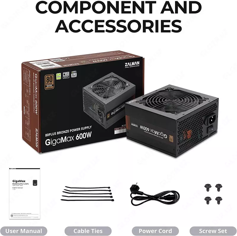  Блок питания Zalman GigaMax | 550W | 80+ Bronze | DC-DC  105° Capacitors - 