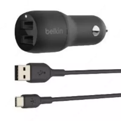 Avtomobil zaryadlovchi Belkin USB-A USB-C — USB-A