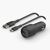 Автомобильное зарядное устройство Belkin с двумя портами USB-A с кабелем USB-C — USB-A - 199 000 сум