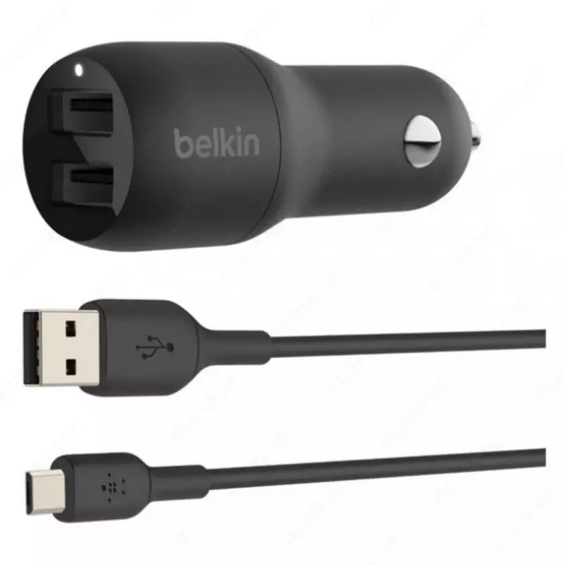 Avtomobil zaryadlovchi Belkin Car Charger (24W) DUAL USB 2.4A, black