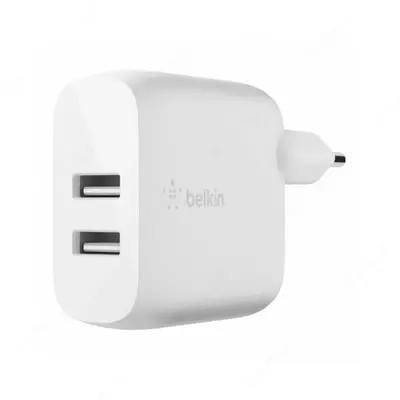 Сетевое зарядное устройство Belkin Home Charger (24W) DUAL USB 2.4A, white (Арт - WCB002VFWH)