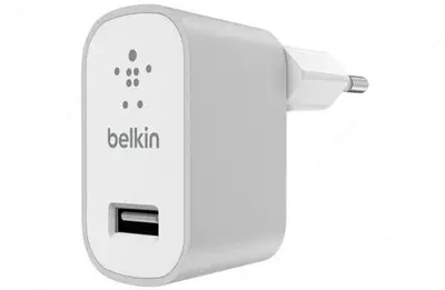 Сетевое зарядное устройство Belkin Mixit Metallic Home Charger (12W) USB 2.4A, silver