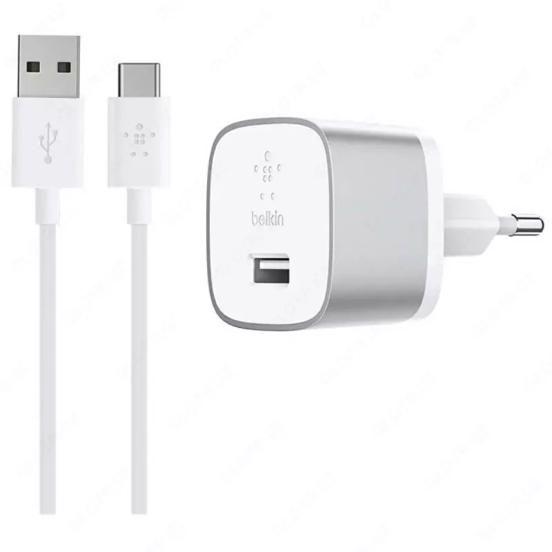 Сетевое зарядное устройство Belkin Home Quick Charger (18W) USB 3.0A, USB-C, 1.2m, silver