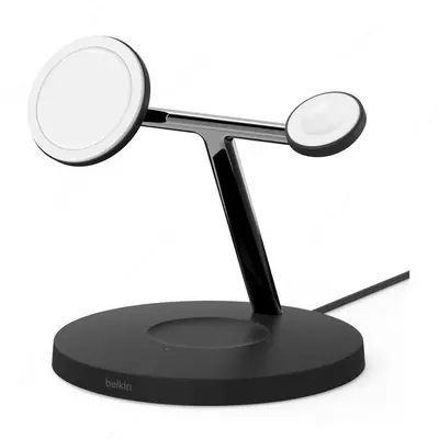 Беспроводное зарядное устройство Belkin MagSafe 3-in-1 Wireless Charger WIZ009vfBK белый