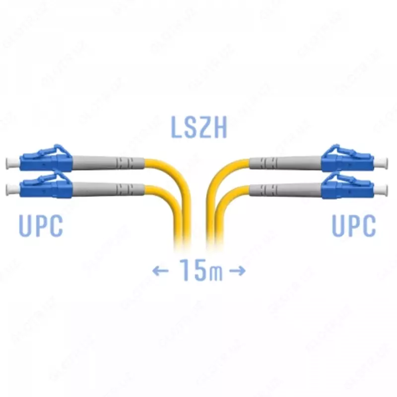 Патчкорд оптический LC/UPC SM Duplex  15 м (SNR-PC-LC/UPC-DPX-15m)