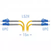 Патчкорд оптический LC/UPC SM Duplex  15 м (SNR-PC-LC/UPC-DPX-15m)