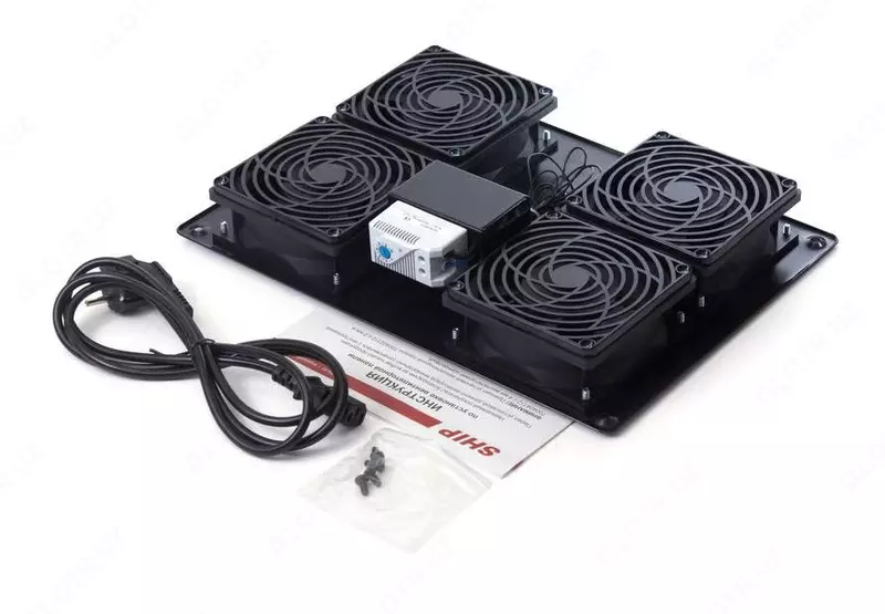 Termostatli fan paneli, 4 x 12 sm, 220 V (art. 6004-220SH-T)
