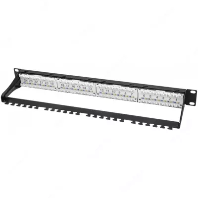 SNR patch paneli, 19" ekranlanmagan, 1U, 24 port, cat.5e (SNR-UD-1U24-5E-H)