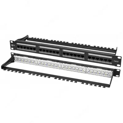 SNR patch paneli, 19" ekranlanmagan, 1U, 24 port, cat.6 (SNR-UD-1U24-6-H)