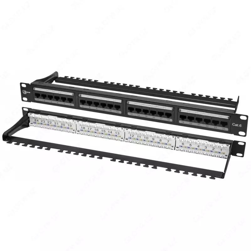 SNR patch paneli, 19" ekranlanmagan, 1U, 24 port, cat.6 (SNR-UD-1U24-6-H)
