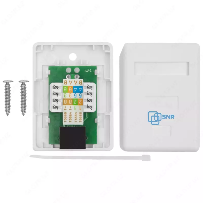 Konsignatsiya rozetkasi 1xRJ45 (SNR-SMB-2108A), m. SNR-C5E-WO1