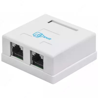 Розетка накладная 2хRJ45 (SNR-SMB-2109A), арт. SNR-C5E-WO2