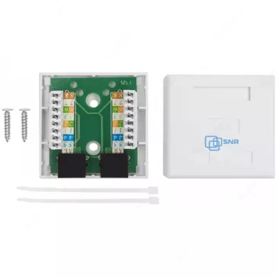 Розетка накладная 2хRJ45 (SNR-SMB-2109A), арт. SNR-C5E-WO2