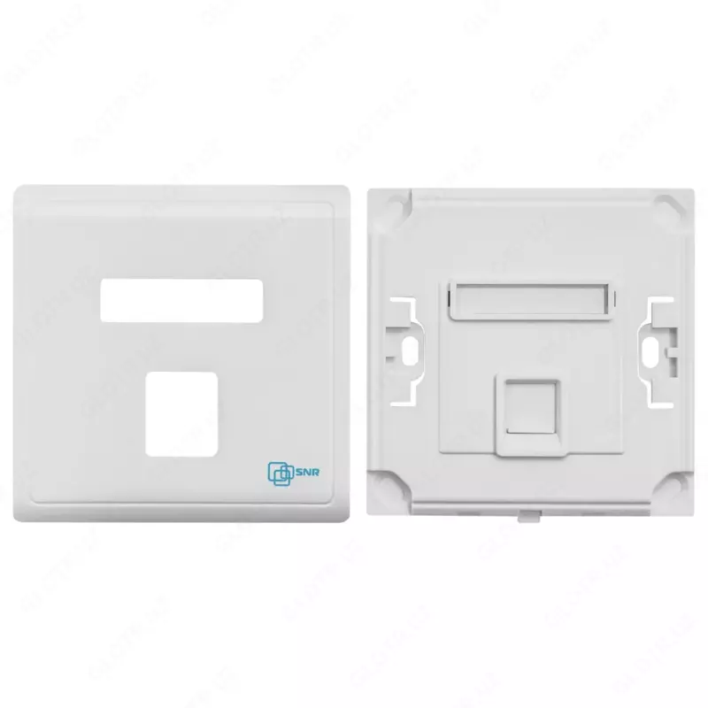 Абонентская розетка SNR, встраиваемая, под модули Keystone, 1 порт (SNR-EM-KJ1)