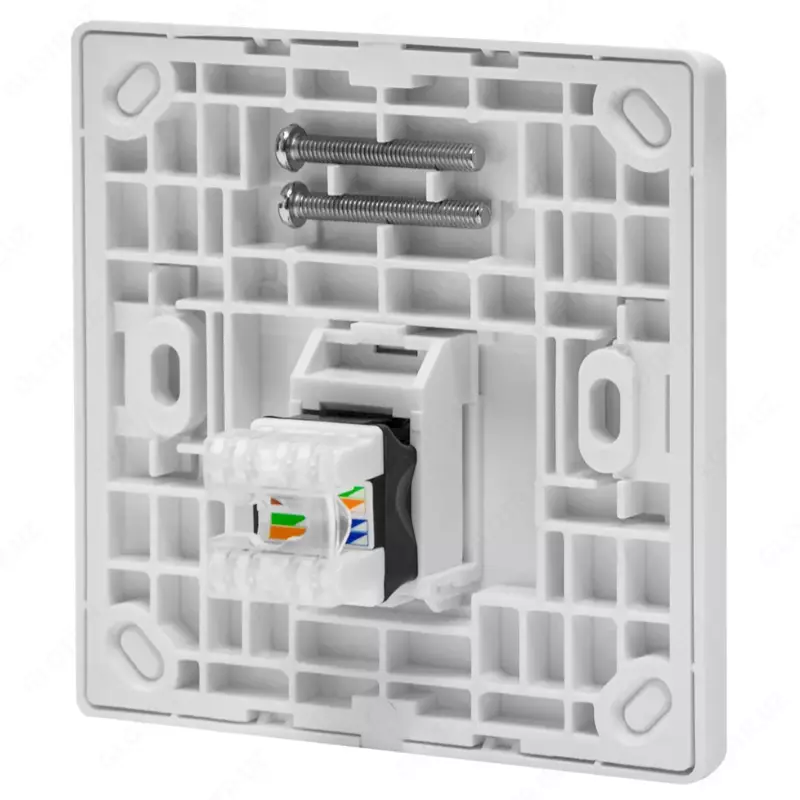 Абонентская розетка SNR, встраиваемая, под модули Keystone, 1 порт (SNR-EM-KJ1)