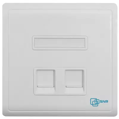 Абонентская розетка SNR, встраиваемая, под модули Keystone, 2 порта (SNR-EM-KJ2)