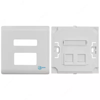 Абонентская розетка SNR, встраиваемая, под модули Keystone, 2 порта (SNR-EM-KJ2)