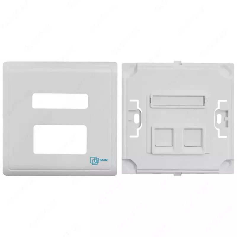 Абонентская розетка SNR, встраиваемая, под модули Keystone, 2 порта (SNR-EM-KJ2)