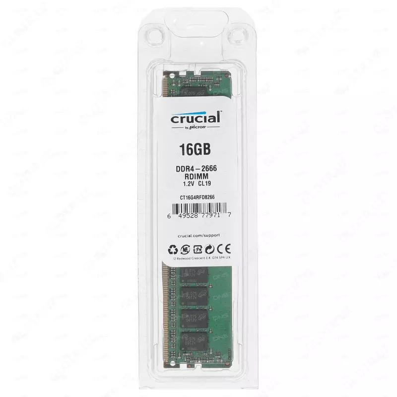 Память 16GB Crucial 2666MHz DDR4 ECC Reg DIMM 2Rx8 (арт. CT16G4RFD8266)