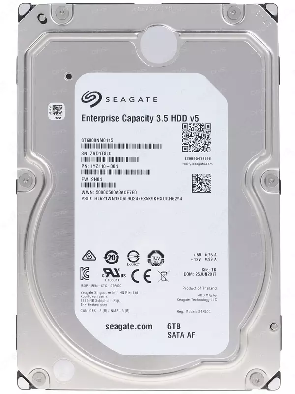 Жесткий диск Seagate Enterprise Capacity 6TB 7.2k 3.5" SATA (арт. ST6000NM0115)