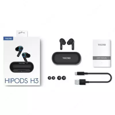 Simsiz minigarnituralar Tecno Mobile HiPods H3, TWS, qora