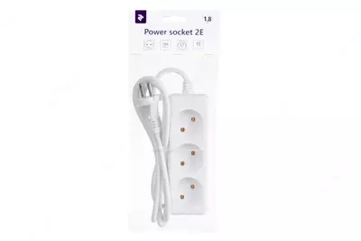 Сетевой фильтр-удлинитель 2E 03 M1.8 (3 розетки, 1.8 м)