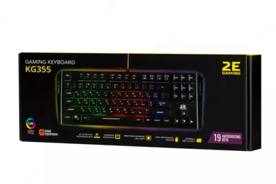 O'yin klaviaturasi 2E Gaming KG355 | F-RGB | USB | Qora