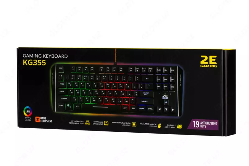 O'yin klaviaturasi 2E Gaming KG355 | F-RGB | USB | Qora