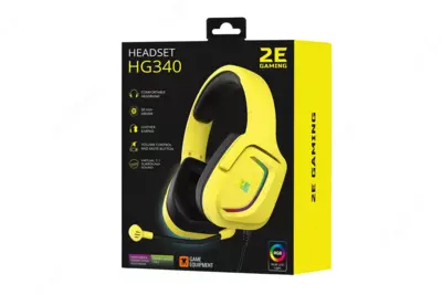 Наушники игровые 2E Gaming HG340 7.1 USB Yellow