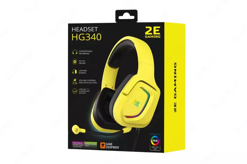 Oʻyin uchun naushniklar 2E Gaming HG340 7.1 USB Yellow