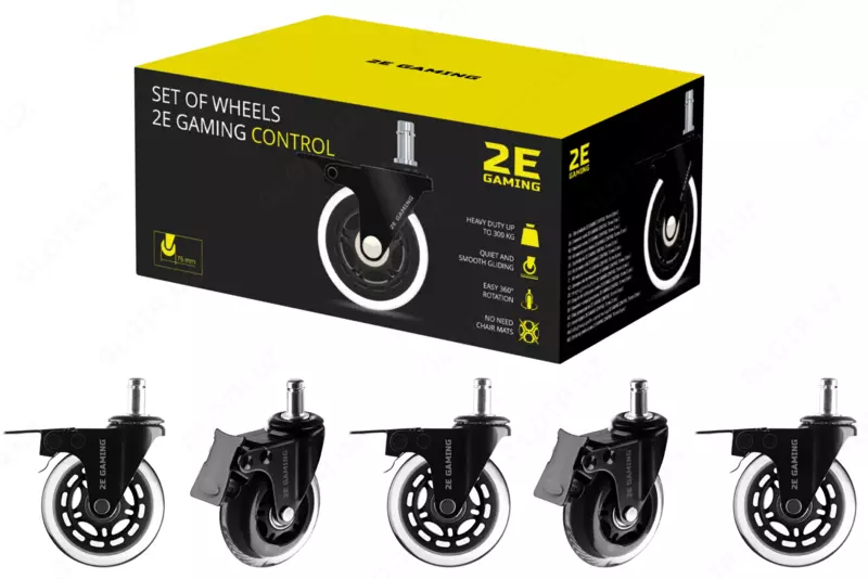 2E Gaming CONTROL ofis kreslosi uchun g‘ildiraklar to‘plami