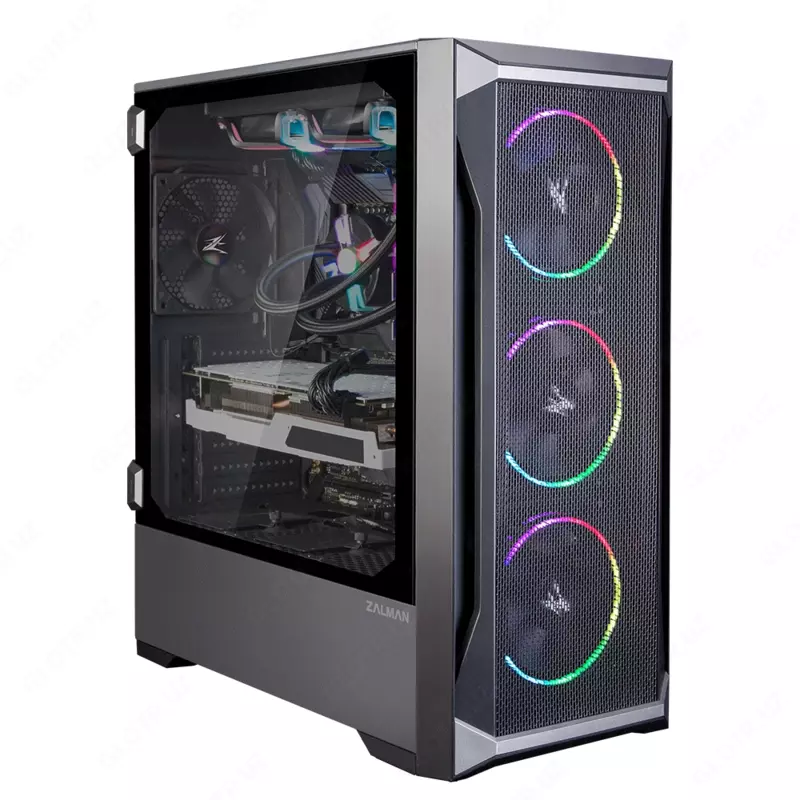 Корпус компьютерный Zalman Z8 MS, закаленное стекло, RGB