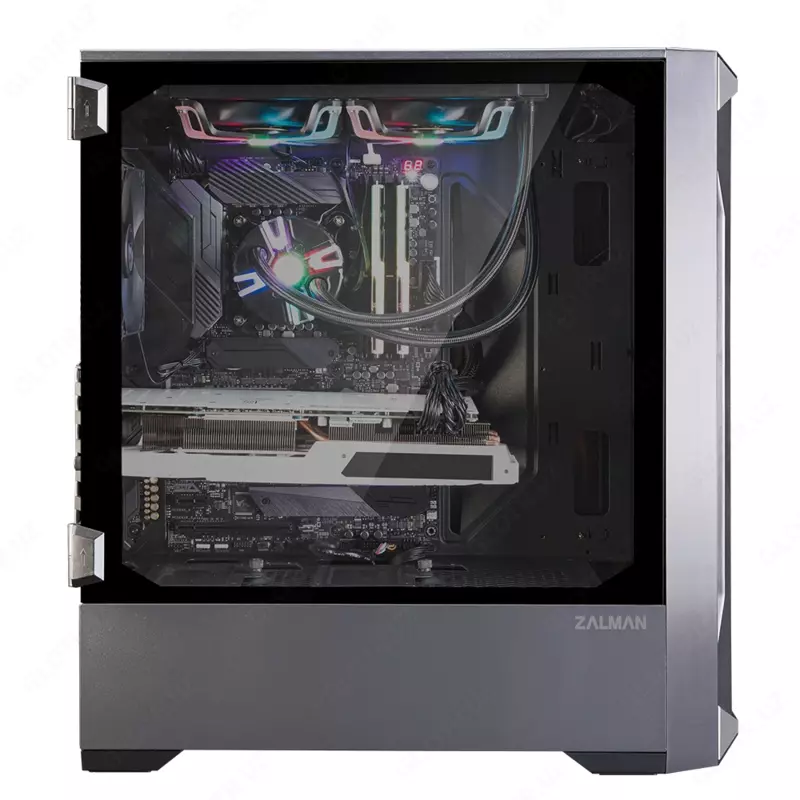 Корпус компьютерный Zalman Z8 MS, закаленное стекло, RGB