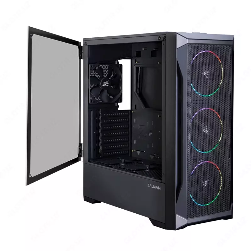 Корпус компьютерный Zalman Z8 MS, закаленное стекло, RGB