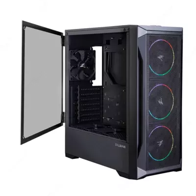Корпус компьютерный Zalman Z8 MS, закаленное стекло, RGB