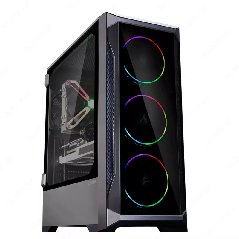 Корпус компьютерный Zalman Z8 TG, закаленное стекло, RGB