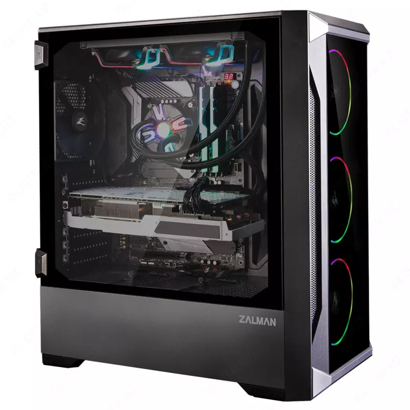 Корпус компьютерный Zalman Z8 TG, закаленное стекло, RGB