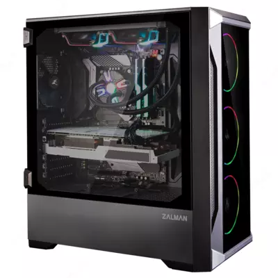 Корпус компьютерный Zalman Z8 TG, закаленное стекло, RGB