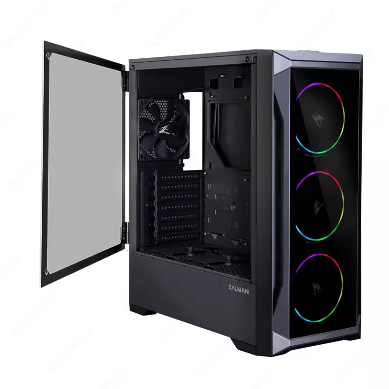 Корпус компьютерный Zalman Z8 TG, закаленное стекло, RGB
