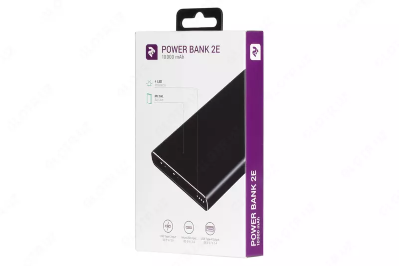 Внешний аккумулятор 2Е Power Bank 10000mAh, DC 5V, 2.1A, металлический корпус (2E-PB1002-BLACK)