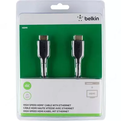 Кабель Belkin HDMI (AM/AM) High Speed Ethernet , 4K/Ultra HD, Gold-Plated, 5 м (F3Y021bt5M)