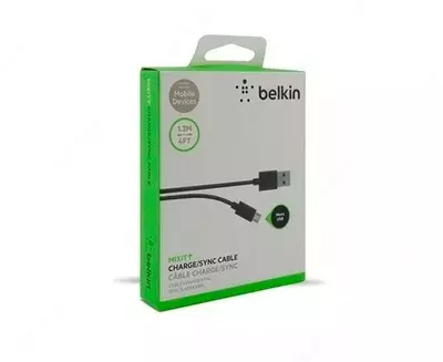Кабель Belkin USB 2.0 Mixit Micro USB Charge/Sync Cable, black, 1.2 м (F2CU012bt04-BLK)