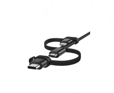 Универсальный кабель Belkin USB-A TO MICRO USB/LTG/USB-C, 4, CHRG/SYNC CABLE, 1.2 м (F8J050bt04-BLK)
