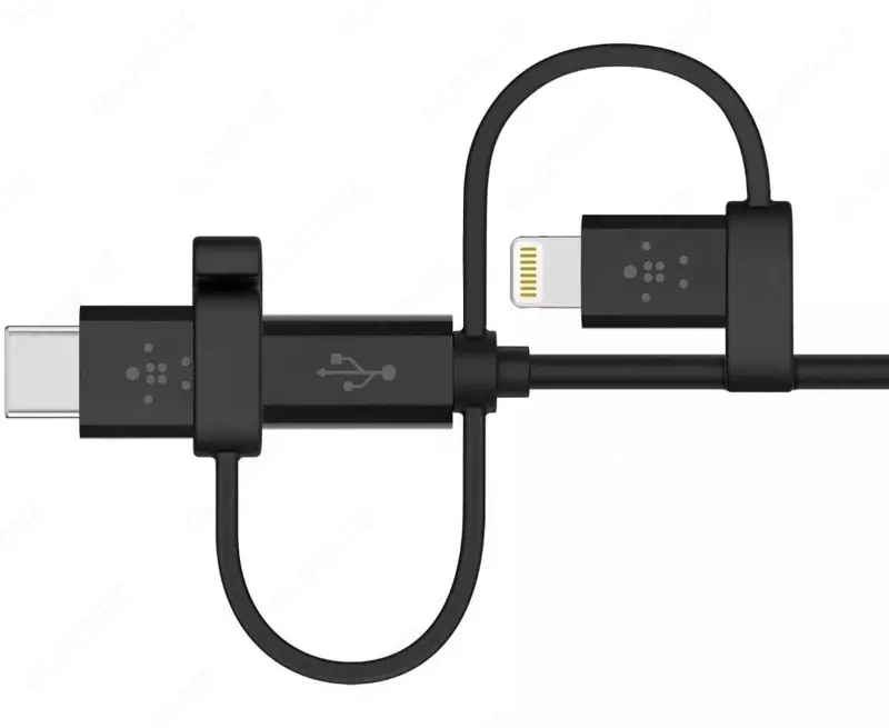 Универсальный кабель Belkin USB-A TO MICRO USB/LTG/USB-C, 4, CHRG/SYNC CABLE, 1.2 м (F8J050bt04-BLK)